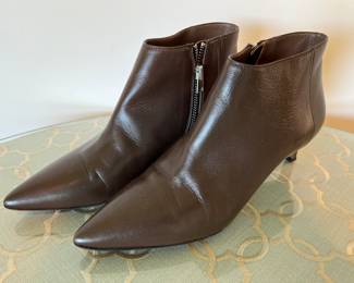 Women's Tacco Brown Leather Ankle Boots Size 