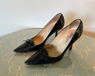 Women's Jimmy Choo Black Leather Heels Size 37