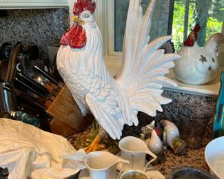 Large Life Sized Ceramic Rooster