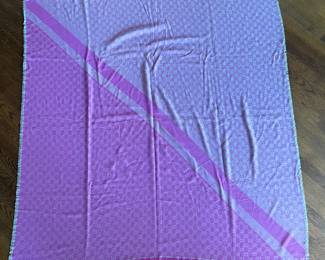 Large Gucci Pink Logo Wool Scarf (55"L x 55"W)