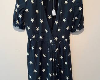 Women's Vintage Andre Laug Black Silk Star Dress Size 6