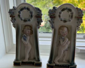 Antique Porcelain Baby Scene