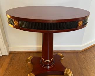 1 Drawer Pedestal Oval Accent Table