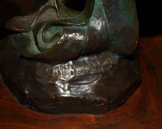 "Winter Man" bronze by Bill Bedford