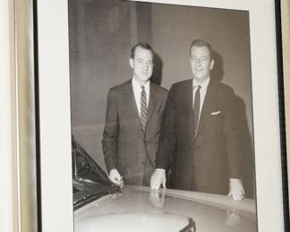 Black & white John Wayne & Baumgartner photograph. 