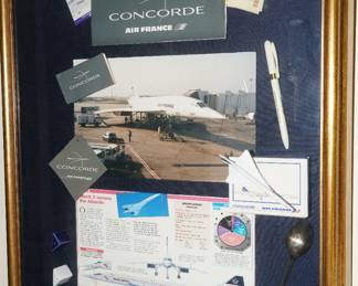 Our client rode the Concorde and put together a shadowbox of memorabilia.  Pretty awesome one of a kind experience. 