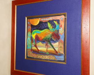 Mixed media of a moose