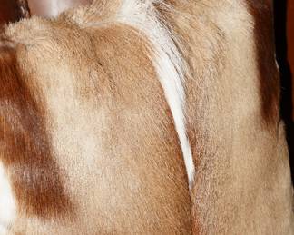 Hide & fur throw pillows x 2