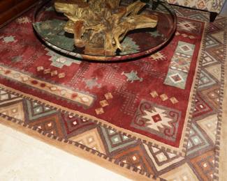 Southwestern wool floor rug
