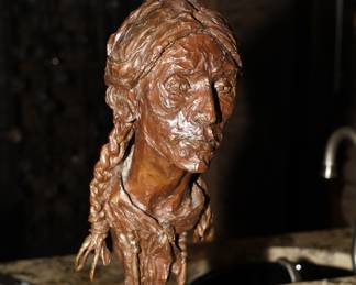 "Indian Warrior" bronze bust by Boyle