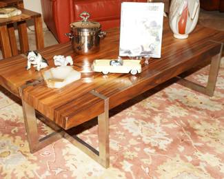 Mesquite & iron coffee table-very contemporary!