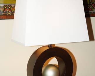 Art deco black & gray table lamps x 2