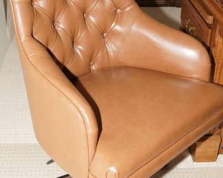 Grandin Road leather rolling office chair