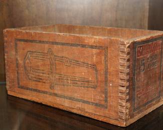 Antique Model T Claxon crate car horn wood box