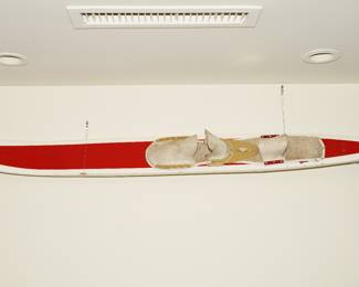 Vintage red & white wood waterski