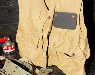Vintage armed forces belts, canteens, vest & more.
