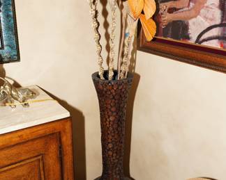 Z Gallerie tall vase with faux florals