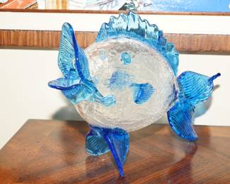 Blown art glass fish