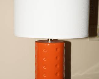 Orange ceramic Safavieh Roxanne table lamps x 2