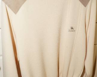 Vintage Burberry leather & wool sweater