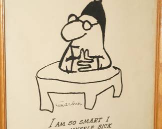 "I am so smart, I make myself sick" etching by Gardner