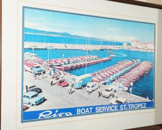 Vintage Riva boat service poster-St. Tropez
