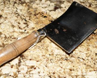 Vintage wood handled meat cleaver