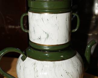 Antique enamelware coffee maker/percolator