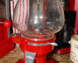 Red iron gumball machine