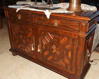 Theodore Alexander burled wood cabinet