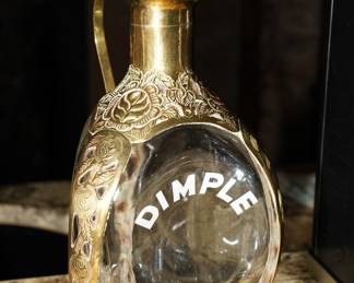 Vintage Haig  "Dimple" decanter with sterling overlay