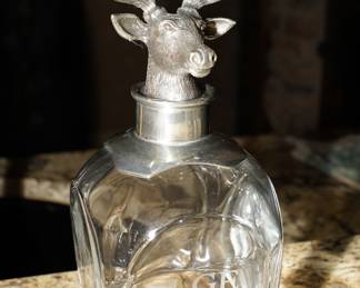Pewter stag decanter