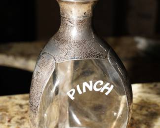 Vintage Haig "Pinch" decanter with sterling overlay