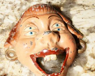 Vintage Wilton cast iron double vision lady bottle opener