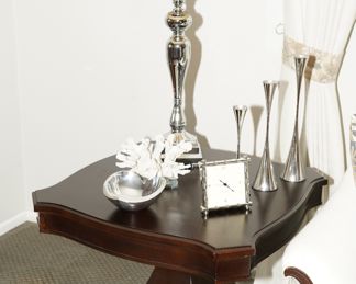 Ethan Allen dark wood end table