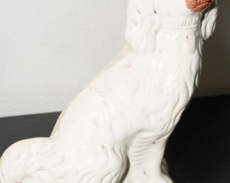 Set of 2 Staffordshire dogs-they need a bit of TLC as they have been cracked and repaired.