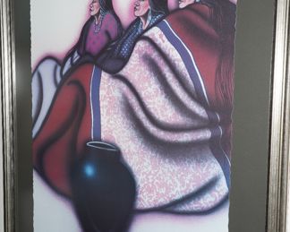 Robert Redbird signed and numbered gouache.