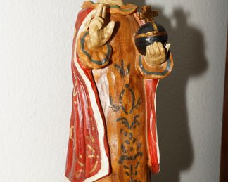 Infant of Prague wood carved santos