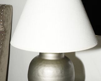 Silver tone table lamp
