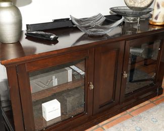 Ethan Allen dark wood media cabinet