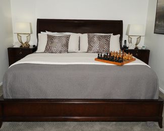 Thomasville sleigh bed frame, 2 nightstands and a dresser available for sale. The pieces are being sold individually.