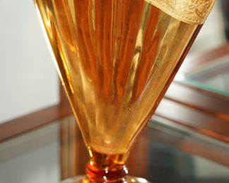 Vintage amber glass vase