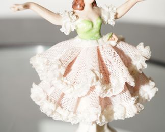 Small Dresden porcelain lady figurine