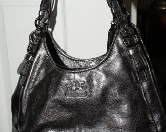 Coach black leather handbag