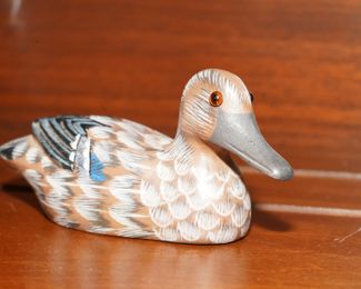 Miniature wood carved duck