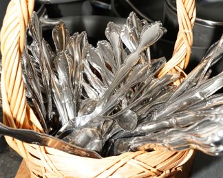 There are two sets of flatware available for sale