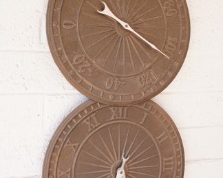 Terracotta wall clock & temperature guage