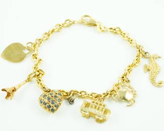 14k yellow gold charm bracelet