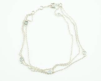 Tiffany & Co aquamarine & sterling triple strand bracelet