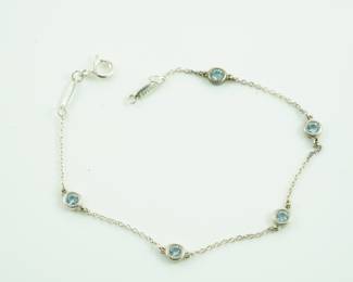Tiffany & Co sterling & aquamarine bracelet